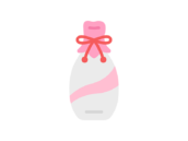 ひな祭りの、甘酒の瓶のアイコンの無料イラスト