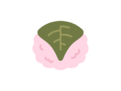 桜餅のアイコンの無料イラスト