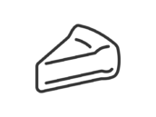 チーズケーキのアイコン（線画）の無料イラスト