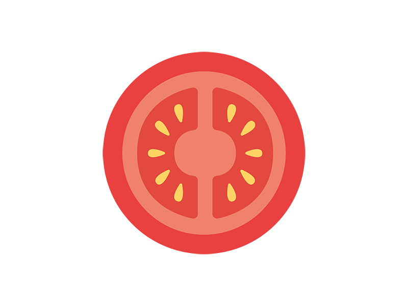 トマトの断面のアイコンの無料イラスト