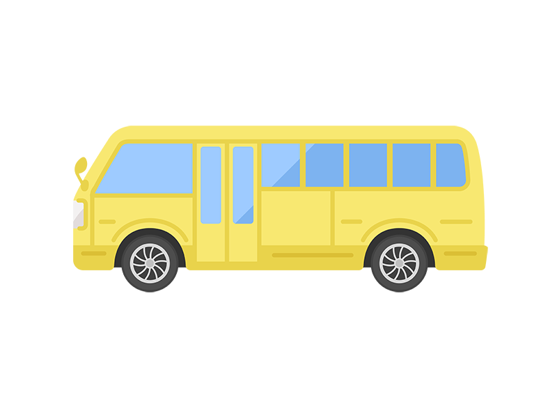 黄色のスクールバスの無料イラスト