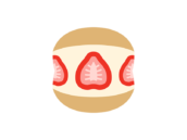 苺のマリトッツォのアイコンの無料イラスト