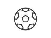 サッカー（フットボール）のアイコン（線画）の無料イラスト