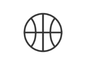 バスケットボールのアイコン（線画）の無料イラスト