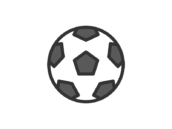 サッカー（フットボール）のアイコン（線画カラー）の無料イラスト