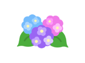 紫陽花のアイコンの無料イラスト
