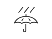 天気予報の雨の日のアイコン（線画）の無料イラスト