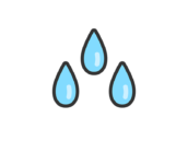 雨粒のアイコン（線画カラー）の無料イラスト