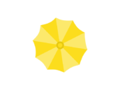 上から見た、傘のアイコンの無料イラスト