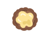 惣菜の、チーズハンバーグのアイコンの無料イラスト