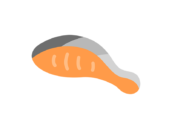 惣菜の、塩鮭のアイコンの無料イラスト