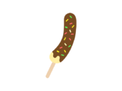 チョコバナナ串のアイコンの無料イラスト
