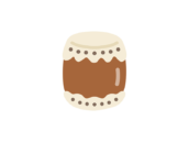 和太鼓のアイコンの無料イラスト