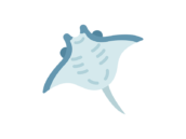 マンタのアイコンの無料イラスト