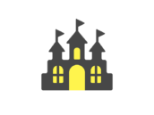 ハロウィンの城のアイコンの無料イラスト