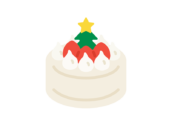 クリスマスケーキのアイコンの無料イラスト