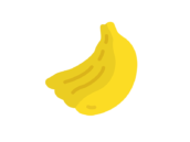 バナナの房のアイコンの無料イラスト