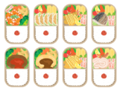 いろいろな種類の、お弁当の無料イラストセット（02）