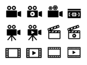 いろいろな、映像関連のアイコンの無料イラストセット