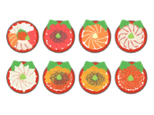 いろいろな種類の、海鮮丼の無料イラストセット