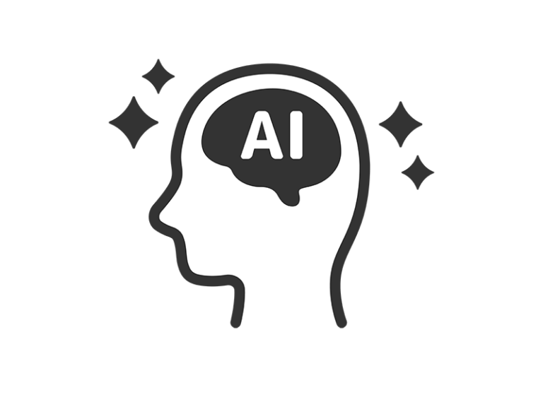 横顔と人工知能（AI）のアイコン（線画）の無料イラスト｜透過PNG・商用利用OK | 無料・商用可のフリーイラスト素材｜イラストセンター