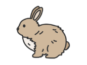 うさぎ（線画カラー）の無料イラスト