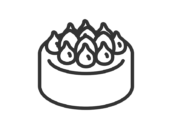 ホールケーキのアイコン（線画）の無料イラスト