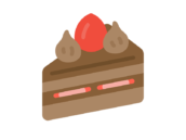 チョコレートケーキのアイコンの無料イラスト