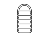 寝袋のアイコン（線画）の無料イラスト