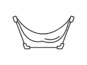 ハンモックのアイコン（線画）の無料イラスト