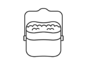 飯盒で炊いたご飯のアイコン（線画）の無料イラスト