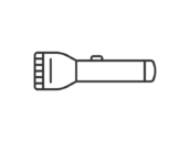 懐中電灯のアイコン（線画）の無料イラスト