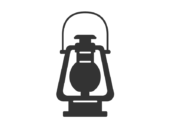 ランタンのシルエットの無料イラスト