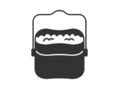 飯盒で炊いたご飯のシルエットの無料イラスト