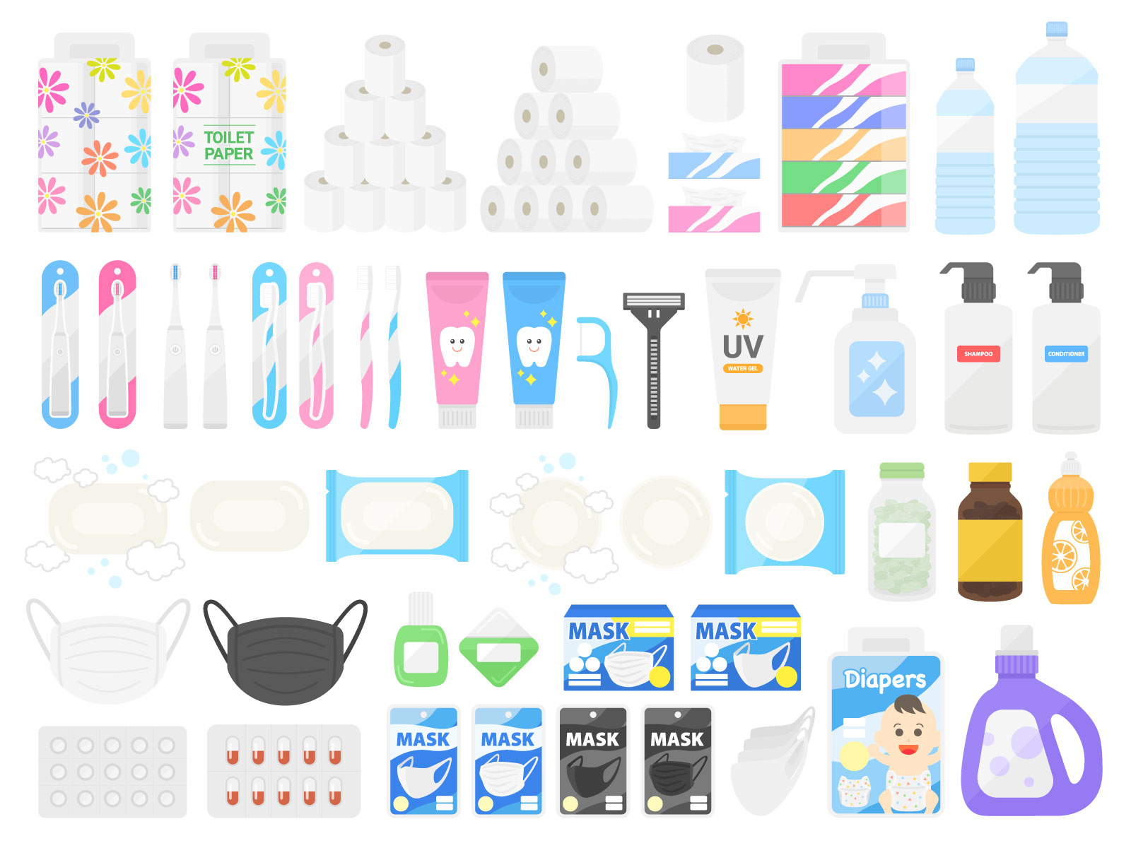 生活日用品のイラスト特集【商用利用可能・無料イラスト・フリー素材】