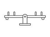 シーソーの遊具アイコン（線画）の無料イラスト