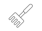 こども用の熊手（線画）の無料イラスト