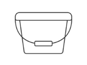 こども用のバケツ（線画）の無料イラスト