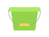 こども用のバケツの無料イラスト