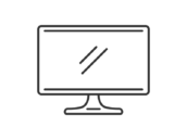 テレビモニターのアイコン（線画）の無料イラスト