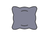 クッションのアイコン（線画カラー）の無料イラスト