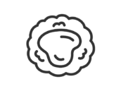 惣菜の、ハンバーグのアイコン（線画）の無料イラスト