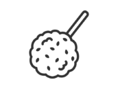 惣菜の、ミートボールのアイコン（線画）の無料イラスト