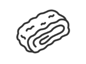 惣菜の、卵焼きのアイコン（線画）の無料イラスト