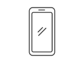 スマートフォンのアイコン（線画）の無料イラスト