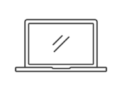 ノートパソコンのアイコン（線画）の無料イラスト