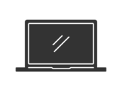 ノートパソコンのシルエットの無料イラスト