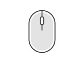 PCマウスのアイコン（線画カラー）の無料イラスト