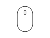 PCマウスのアイコン（線画）の無料イラスト