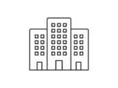オフィスビルのアイコン（線画）の無料イラスト